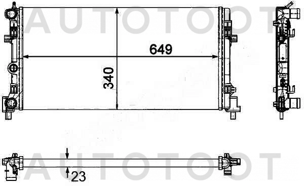Радиатор охлаждения AT MT -SGVW00071R Sat для VOLKSWAGEN POLO, SKODA FABIA, SKODA RAPID