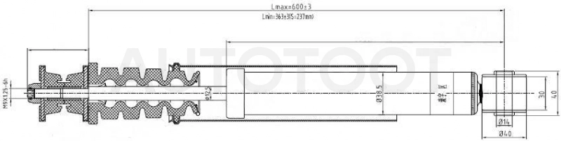 Амортизатор задний левый=правый (правый руль) -ST56210AX025 Sat для NISSAN MARCH, NISSAN NOTE