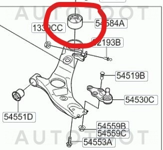Сайлентблок переднего нижнего рычага задний -ST54584M0000 Sat для KIA SPORTAGE, HYUNDAI IX35, HYUNDAI TUCSON, HYUNDAI ELANTRA, HYUNDAI SONATA, KIA SORENTO
