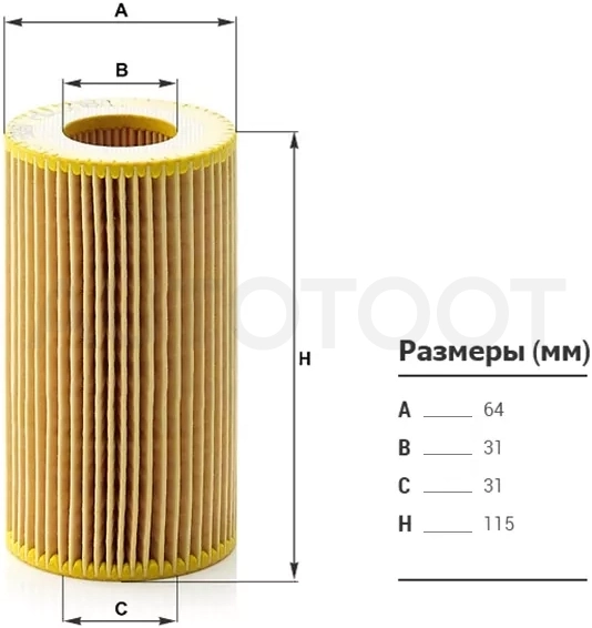 Фильтр масляный (картридж) MERCEDES W202/W203/W204/W210/W211/W212/W463/X164/X204/W163/W164/W251/W220