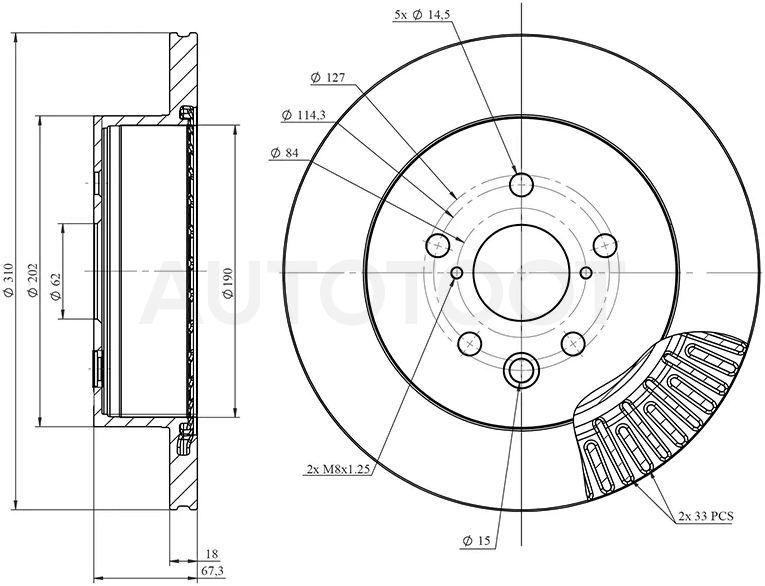 Диск тормозной (Сзади) Toyota Crown 03-18 / Lexus GS 05-12 / IS 05-16 / Toyota Crown Majesta 04-13 / Mark X 04-09