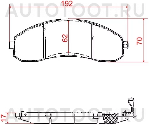 Колодки тормозные передние (суппорт 2 поршня) -ST581014EB00 Sat для KIA BONGO