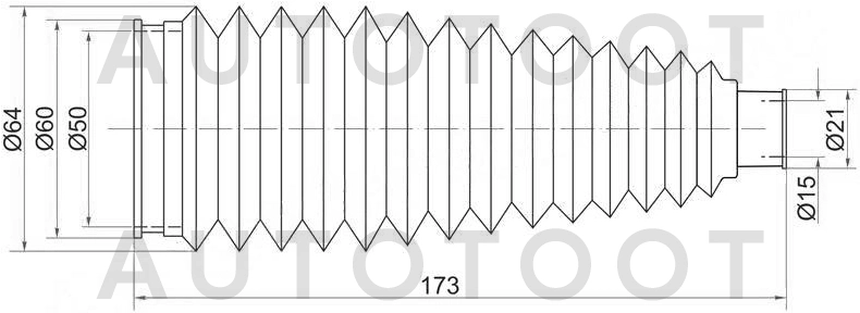 Пыльник рулевой рейки -ST4553544010 Sat для TOYOTA IPSUM, TOYOTA NOAH, TOYOTA VOXY