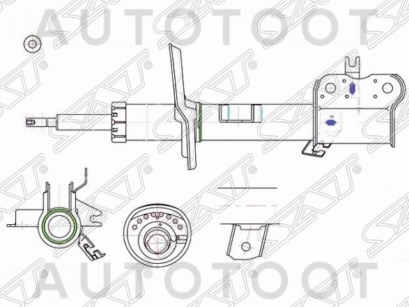 Амортизатор передний правый -STE4302JD04A Sat для NISSAN DUALIS, NISSAN QASHQAI, NISSAN X-TRAIL