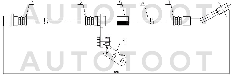 Шланг тормозной передний правый -  для HONDA CIVIC