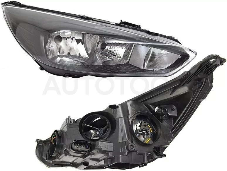 Фара Ford Focus 14-19 (Справа/ С электрокорректором/ Чёрная)