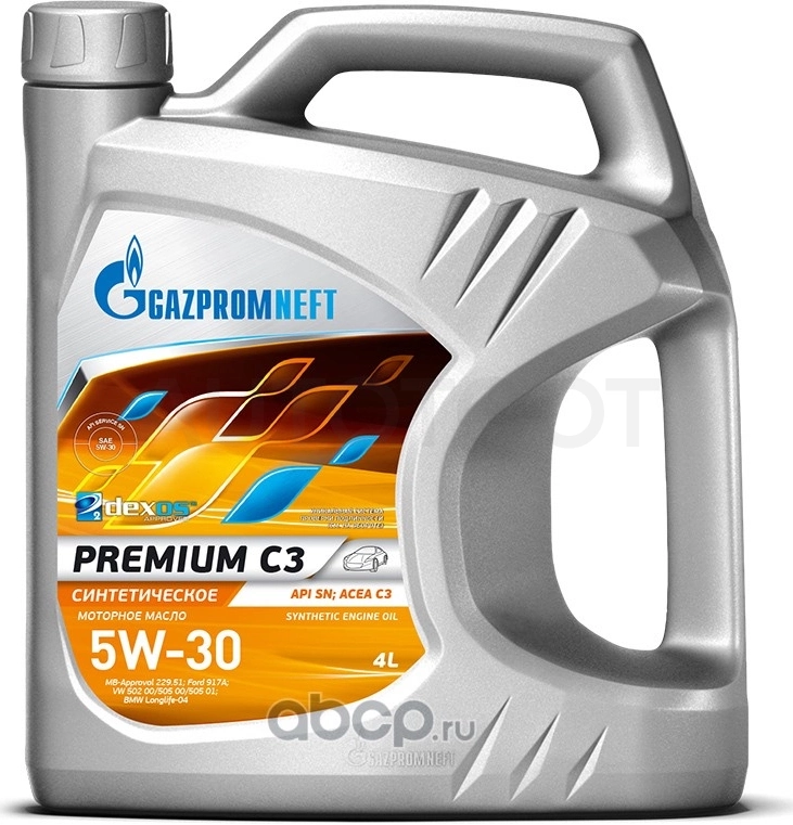 5W-30 Масло моторное Gazpromneft Premium C3 синтетическое 4л - Артикул 253142230 - Производитель Gazpromneft - Фото, Отзывы, Цены