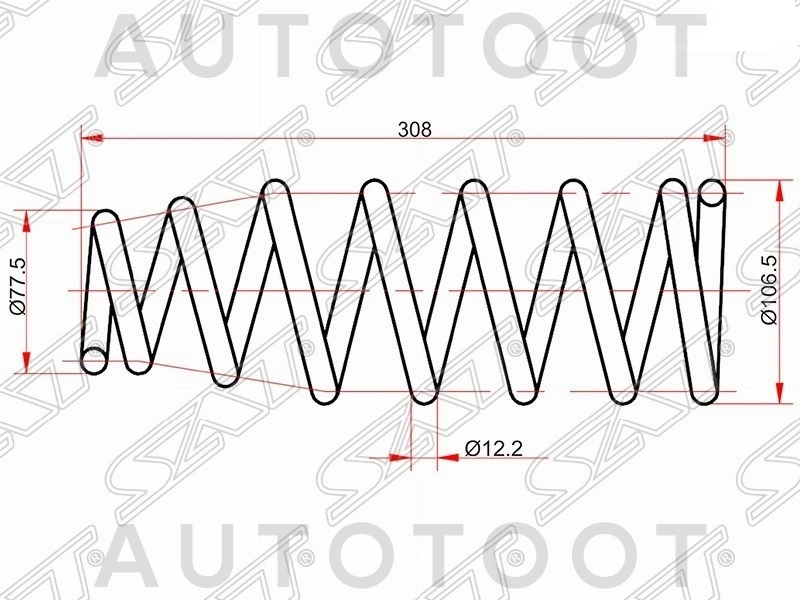 Пружины задние (комплект 2шт) 4WD -ST18972 Sat для TOYOTA COROLLA FIELDER, TOYOTA RUNX, TOYOTA ALLEX