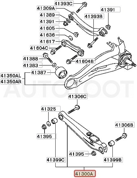 Рычаг поперечный задний (левый = правый) -SH39087 Sh Auto Parts для MITSUBISHI LANCER