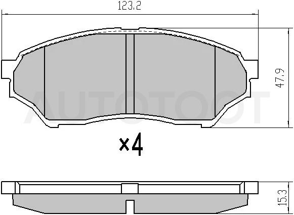 Колодки тормозные (Спереди) Mitsubishi Pajero iO 98-07 / Pajero Mini 98-12 / Pajero Pinin 98-05