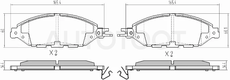 Колодки тормозные (Спереди) Nissan Murano 16-22 / Pathfinder 12-21 / Infiniti JX35 12-14 / QX60 14-21