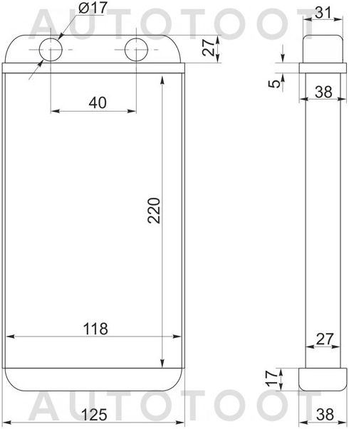 Радиатор отопителя салона -STTYY13950 Sat для TOYOTA CORSA, TOYOTA RAV4, TOYOTA TERCEL, TOYOTA COROLLA II, TOYOTA STARLET, TOYOTA RAUM
