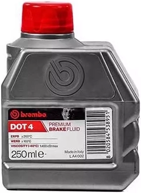 Жидкость тормозная BREMBO DOT 4 (0,25L) Класс 4 - Артикул LA4002 - Производитель Brembo - Фото, Отзывы, Цены