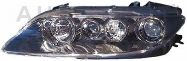 Фара левая (с противотуманкой, с электрокорректором, внутри черная) -  для MAZDA 6 (ATENZA)