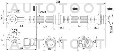 Шланг тормозной передний левый=правый -ST46210AN005 Sat для NISSAN MARCH
