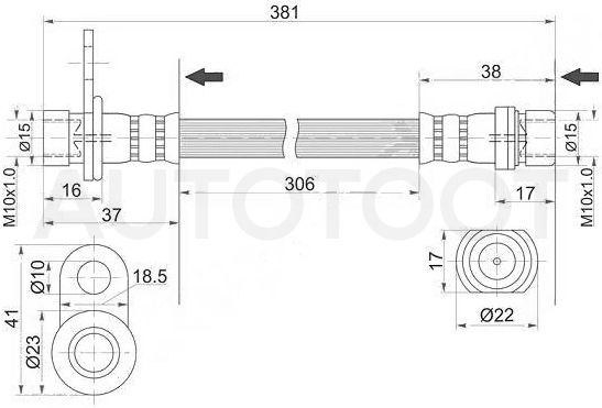 Шланг тормозной задний правый -ST9094702794 Sat для TOYOTA VISTA