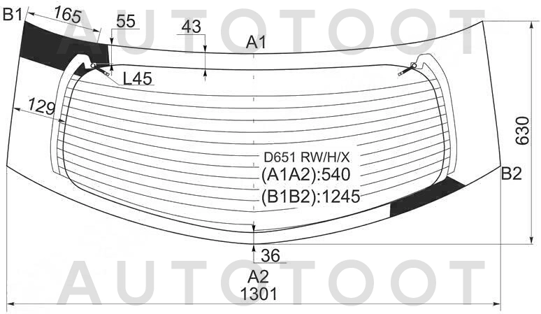 Стекло заднее (крышка багажника) с обогревом -  для MAZDA 2 (DEMIO)
