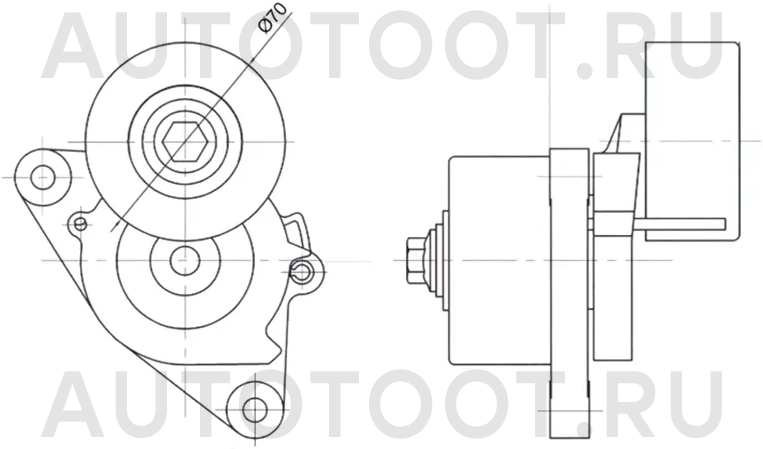 Натяжитель приводного ремня NISSAN NAVARA/PATHFINDER 2,5D 04 - Артикул ST119555X00B - Производитель Sat - Фото, Отзывы, Цены