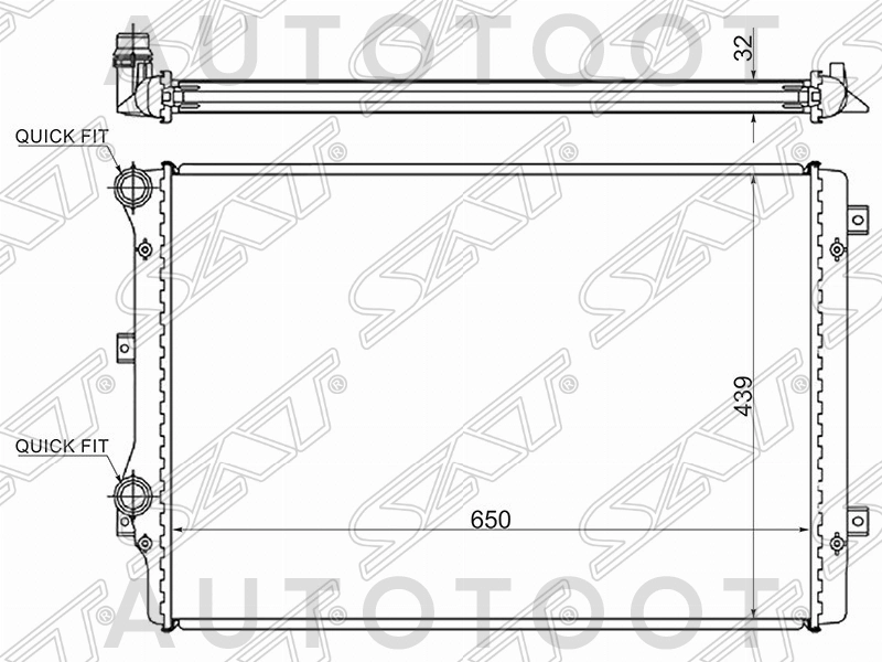 Радиатор охлаждения -VW00081 Sat для VOLKSWAGEN PASSAT CC, SKODA OCTAVIA, SKODA SUPERB, SKODA YETI