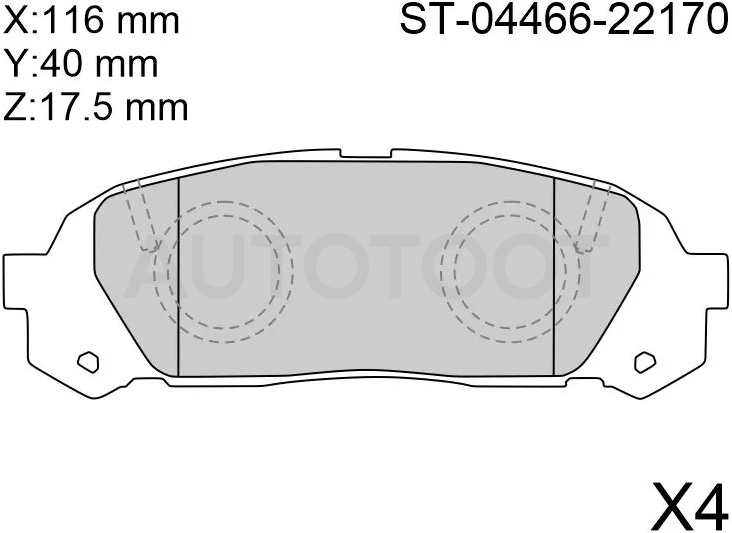 Колодки тормозные (Сзади) Toyota Crown 95-01 / Mark II (X100) 96-00 / Chaser (X100) 96-01 / Cresta (X100) 96-01
