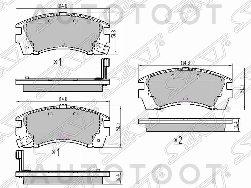 Колодки тормозные передние -STAY040NS906 Sat для NISSAN SUNNY