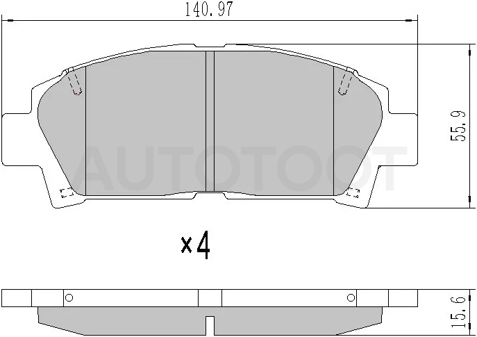 Колодки тормозные (Спереди) Toyota Avensis (T220) 97-03 / Caldina (T210) 97-02 / Corolla (E100) 91-02 / Carina (T210) 96-01