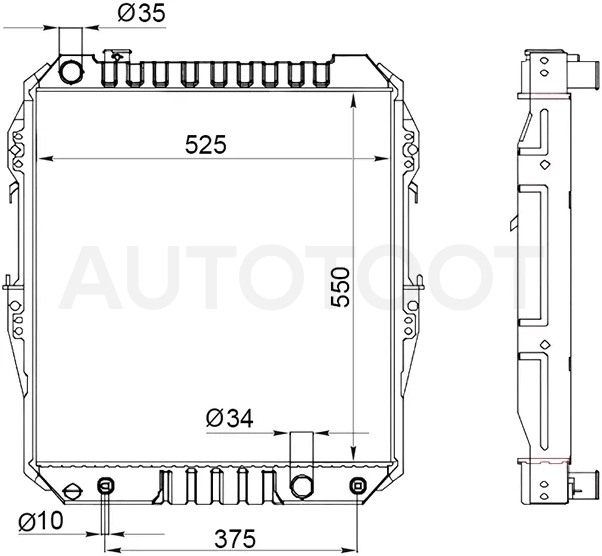 Радиатор Toyota 4Runner 89-95 / Hilux Surf 89-95 - Артикул ST100031 - Производитель Sat - Фото, Отзывы, Цены