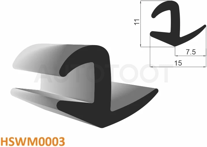 Молдинг универсальный (тип 8 mm U-LIP) - бухта 30 м.(цена за 1метр)