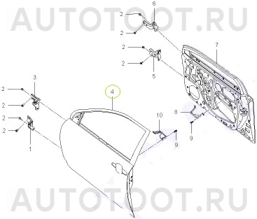 Дверь передняя левая -  для LIFAN SOLANO