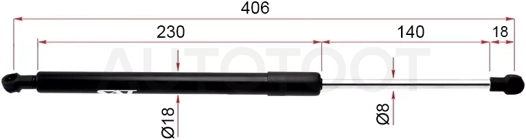 Амортизатор крышки багажника Toyota Ractis 10-16 (Справа=Слева) - Артикул ST6895052301 - Производитель Sat - Фото, Отзывы, Цены