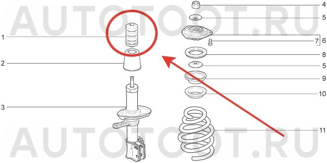 Отбойник переднего амортизатора -  для LADA (ВАЗ) PRIORA, LADA (ВАЗ) 2110, LADA (ВАЗ) 2111, LADA (ВАЗ) 2112, LADA (ВАЗ) GRANTA