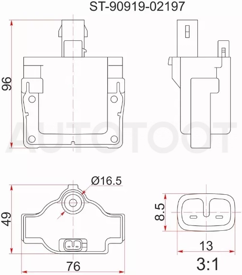 Катушка зажигания TOYOTA 3S/4S-FE SV3#/4# SX90 1JZ/2JZ-GE JZX9# JZS13#/14# 4A-GE AE10#/111 4E-FTE/5