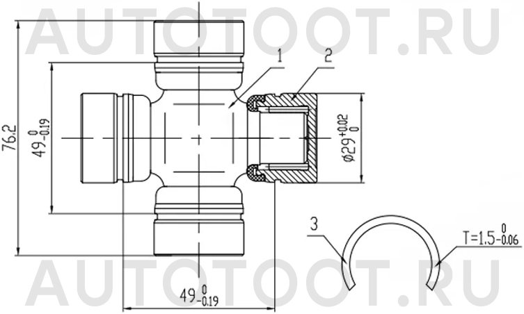 Крестовина кардана -ST0437160100 Sat для TOYOTA HIACE