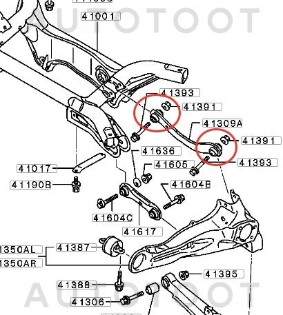 Сайлентблок заднего верхнего рычага (Серп) -  для MITSUBISHI LANCER, MITSUBISHI OUTLANDER, MITSUBISHI ASX