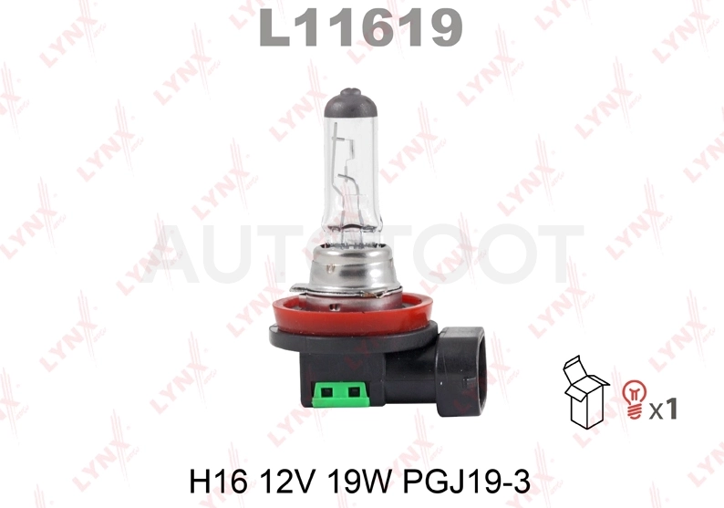 Лампа галоген H16 12V 19W PGJ19-3 LYNXauto