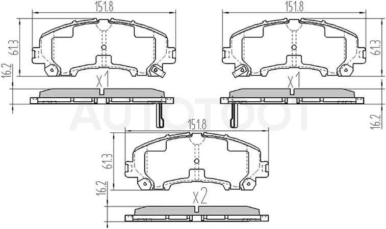 Колодки тормозные (Спереди) Nissan X-Trail 13-22 / Infiniti EX25 11-13