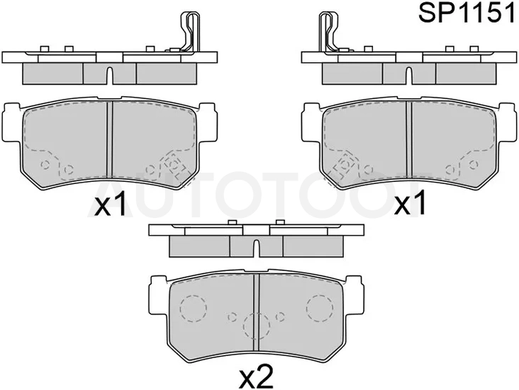 Колодки тормозные (Сзади) SsangYong Actyon 05- / Actyon Sports 06-16 / Korando 83-06 / Korando Sports 12
