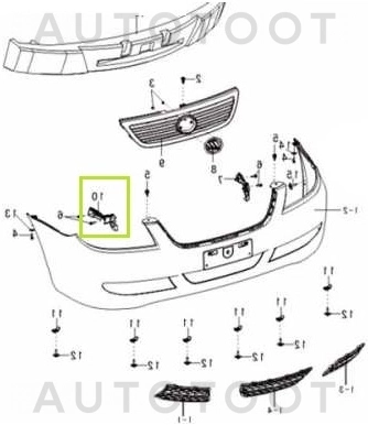Крепление переднего бампера правое -STLF01000B1 Sat для LIFAN SOLANO
