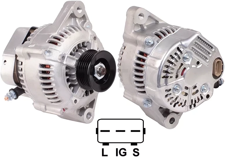 Генератор TOYOTA CORONA/CALDINA/CAMRY/VISTA 1.8 92-98/IPSUM 2.0 96-01/RAV4 2.0 94-00 3/4/5SFE 12V 80A.