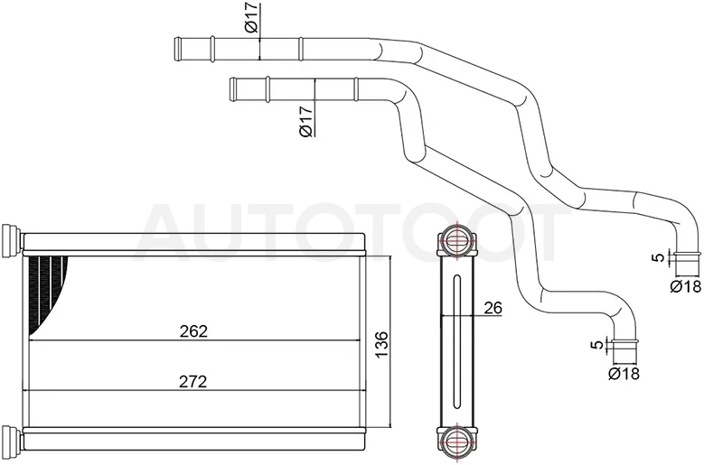 Радиатор отопителя салона Mazda 3 13-19 / 6 12