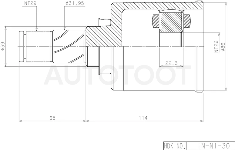 Шрус (Спереди/ Слева/ Внутр) Nissan Teana 03-08 / X-Trail 00-07 / Presage 03-09