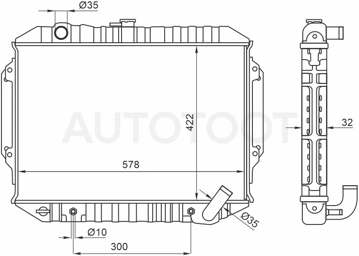 Радиатор Mitsubishi Pajero 91-00 - Артикул ST100034 - Производитель Sat - Фото, Отзывы, Цены