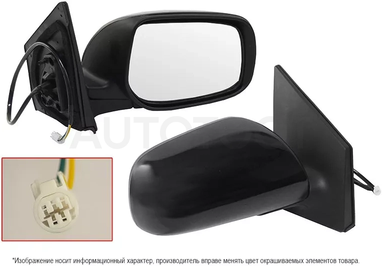Зеркало Toyota Corolla (E150) 06-10 (Справа/ Регулировка/ 3 контакта)