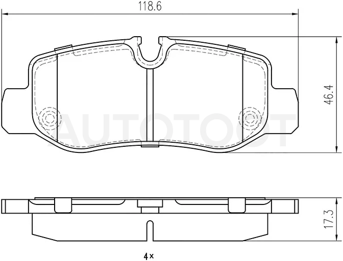 Колодки тормозные (Сзади) Mercedes-Benz V-Class 14-23 / Vito 14-20
