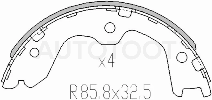 Колодки тормозные барабанные (Сзади/ Стояночный тормоз) Nissan Teana 03-20 / Infiniti G35 02-07