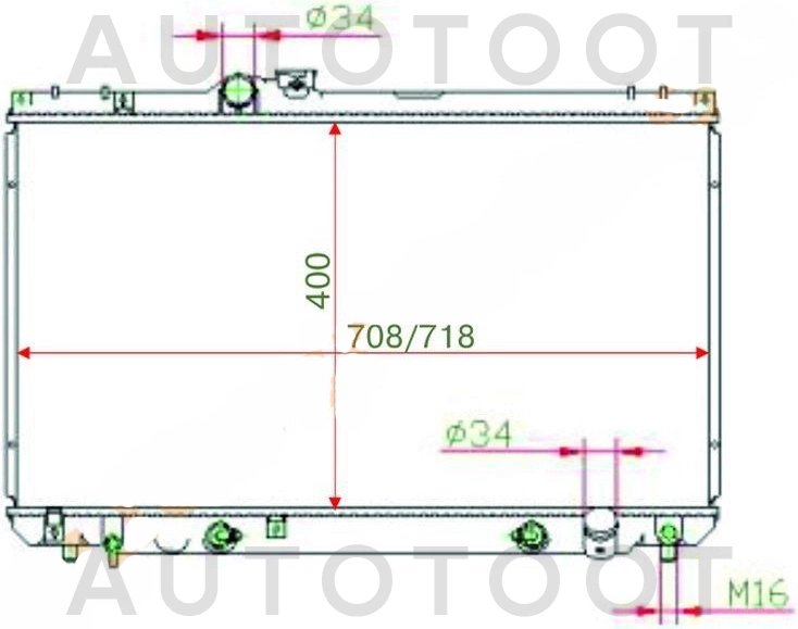 Радиатор охлаждения AT -JPR0142 Just Drive для TOYOTA MARK 2, TOYOTA CHASER, TOYOTA CRESTA