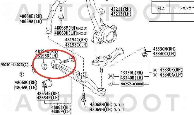 Сайлентблок переднего нижнего рычага -ST4865430070 Sat для TOYOTA ALTEZZA, LEXUS IS200, TOYOTA CRESTA, TOYOTA CROWN, TOYOTA MARK 2, TOYOTA CHASER