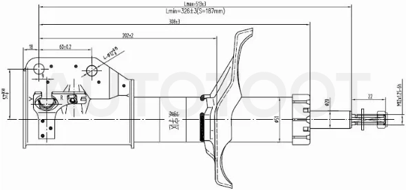 Стойка передняя Mazda 323 98-03 / Familia 98-08