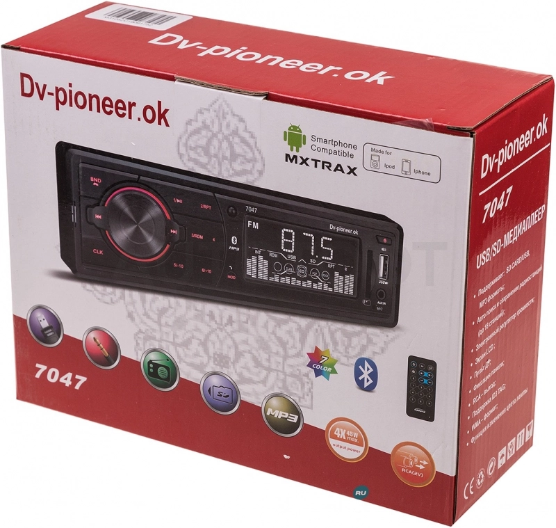 Pioneer Автомагнитола Pioneer.ok 7047 с Bluetooth - Артикул 7047PIONEEROK - Производитель Pioneer - Фото, Отзывы, Цены