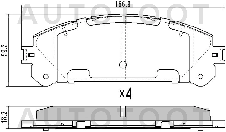 Колодки тормозные передние(под диски R17) -ST0446548150 Sat для LEXUS RX350, LEXUS RX450H, TOYOTA HIGHLANDER, TOYOTA RAV4, TOYOTA CAMRY, TOYOTA ESTIMA, LEXUS RX270, LEXUS NX, LEXUS ES350